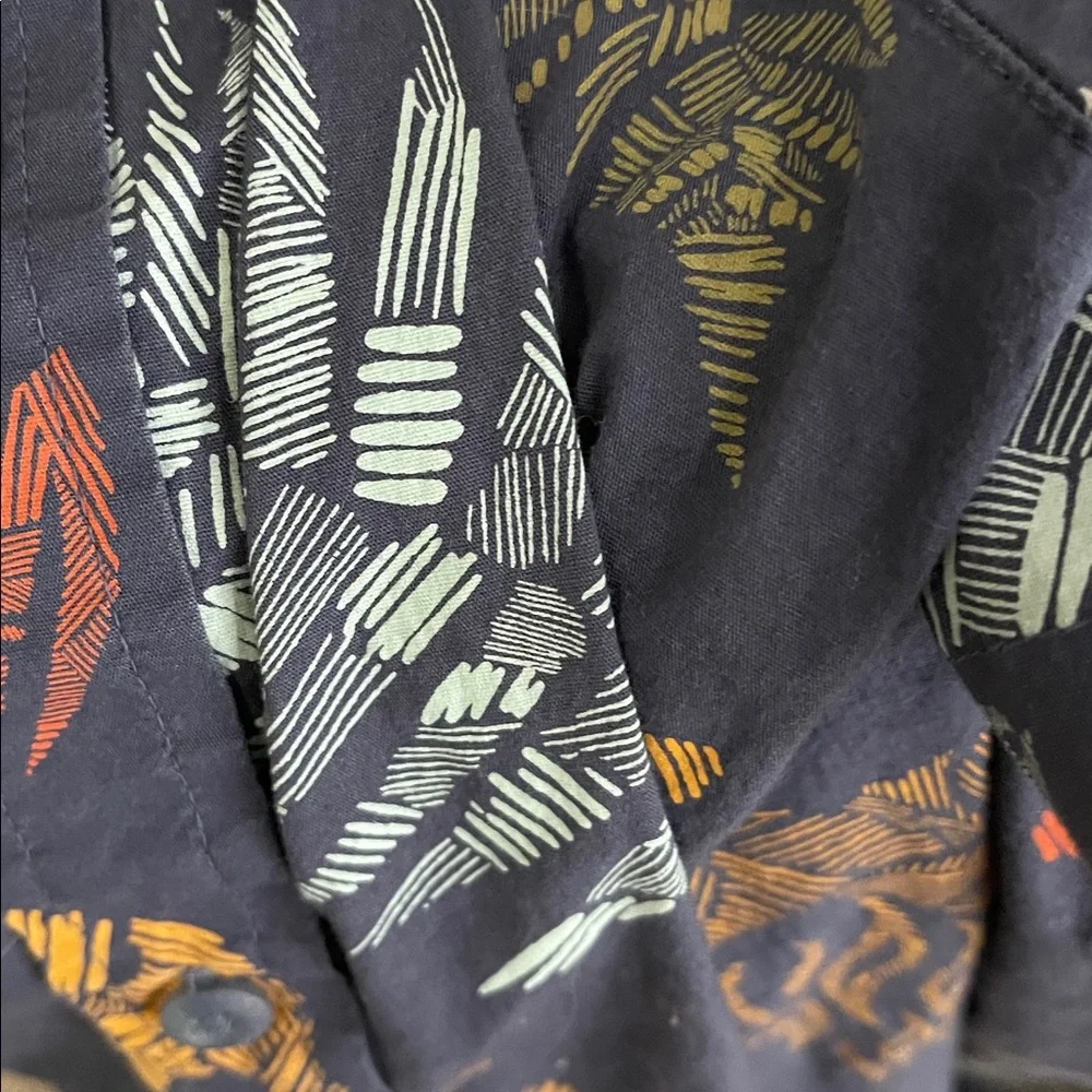COLUMBIA MENS blue  button down camping print short sleeve shirt with print XXL - Picture 8 of 8